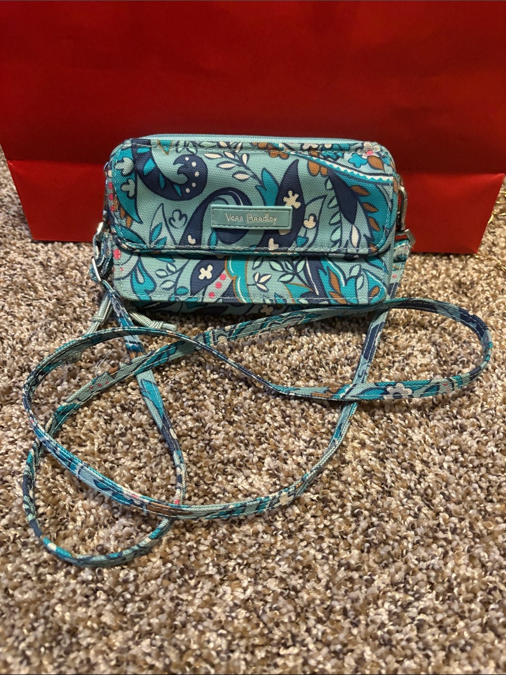 Vera Bradley Aqua Paisley Crossbody Bag